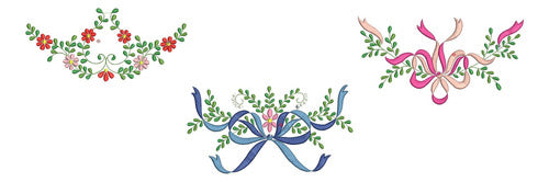 Embroidery Design Flower Bow Embroidery Machine Templates 0