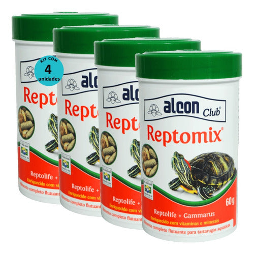 Ração Alcon Club Reptomix 60g Tartarugas Aquáticas Kit Co 0