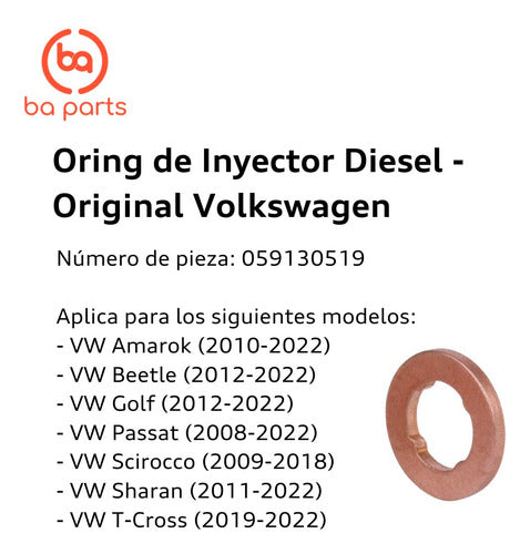 Oring De Inyector Diesel Tiguan 2008 Al 2022 1