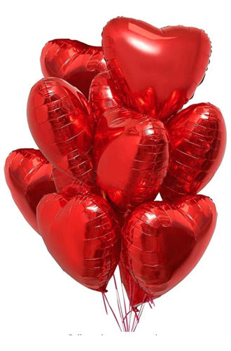 Manzana Cotillon Red Metallic Heart Balloon 45cm 0