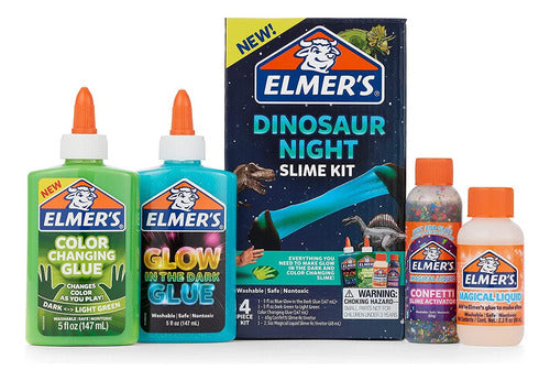 Kit De Slime Nocturno Dinosaurio Cambia Color Brilla 0