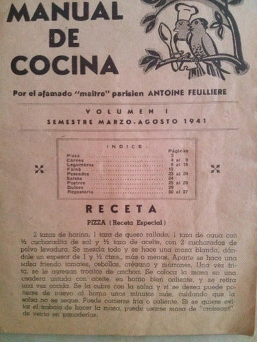 Recetario  Manual De Cocina Obsequio De Casa Orlando 1941 1