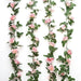 Jinway 2 Unids 16ft Falso Rose Vine Garland Flores Artificial 0