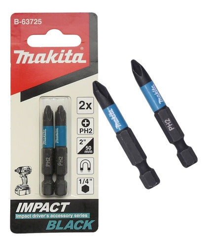 Makita Punta Atornillador Impacto Ph2 X 50mm B-63725 Pack X2 0