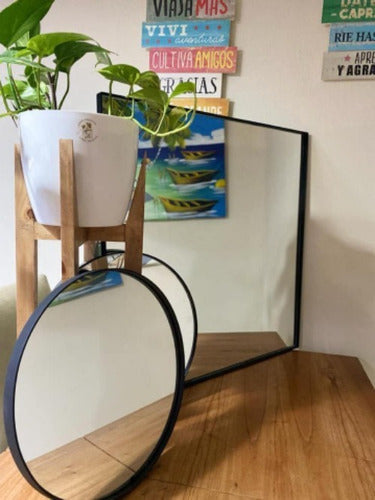 Iron Frame Mirror 70x60 in Rectangular Unique Size by Brufau 3