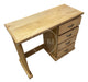 Rustic Desk with 4 Drawers 100x40cm Waxed Pine Style 4