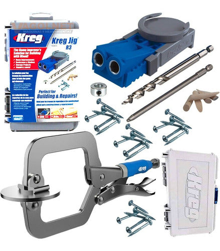 Kreg Jig R3-INT Assembly System with Clamp and Drill Bit for Woodworking 0
