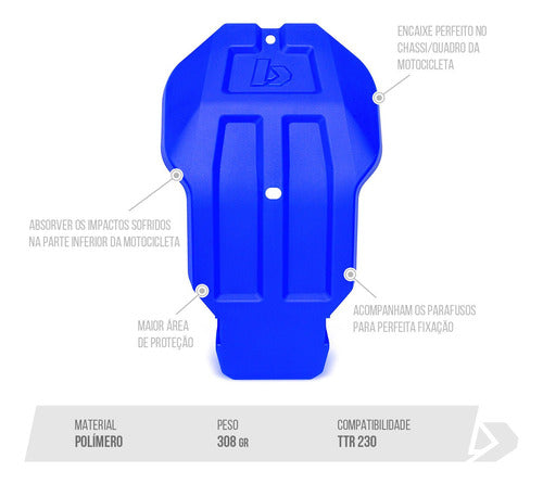 Cubre Carter Yamaha Ttr 230 Biker Azul 2