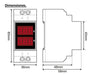 Gralf Voltímetro Amperímetro Riel Din Compacto GF-100VAC 1
