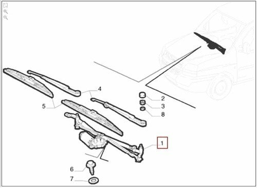 Motor Limpador Parabrisa Original Doblo 2021 7