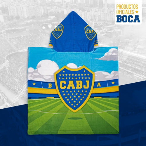 Ponchito Infantil Microfibra + Bolsa De Regalo Boca Juniors 1