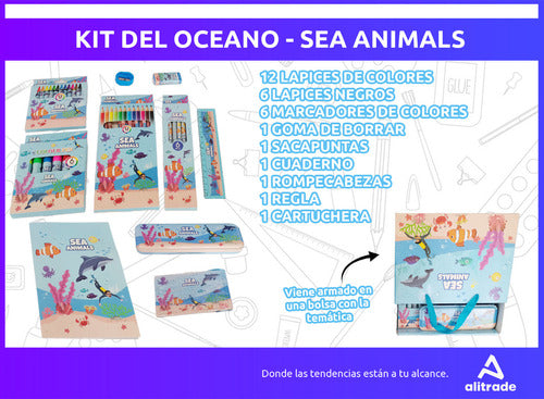 Alitoys Set Librería Infantil Cartuchera Escolar Dibujo Arte Niños 3