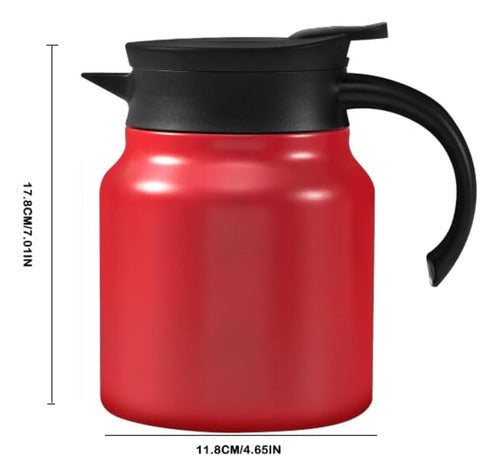 Bule Para Chá Com Filtro 1000ml Aço Inox Vermelho 1