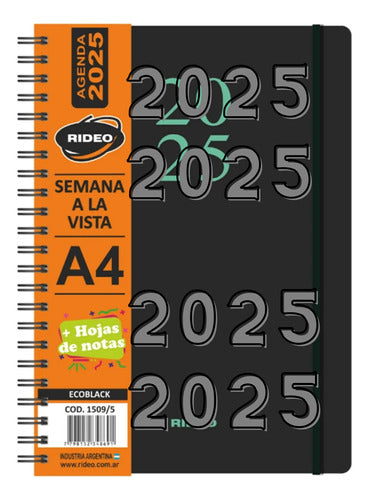 Rideo 2024 A4 Weekly Planner Plastic Cover 21 X 30 Cm 0