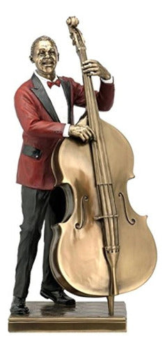 Generic 13.25 Inch Cold Cast Bronze Bass Player Statue 0