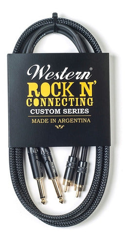 Western Audio Cable - 2 RCA to 1/4" Plug - 1.5m 0