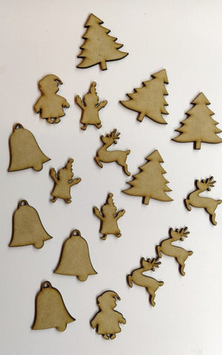 Fibrofacil 60 Christmas Figures Holiday MDF 3cm Shapes 3