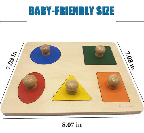 Montessori Multi Shape Wooden Puzzle Toy Baby Toddler First 2