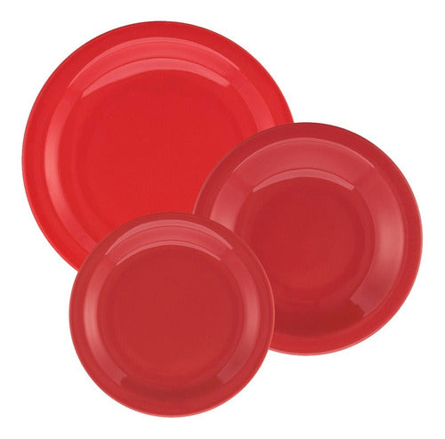 Oxford Juego Platos Foreal Rojo 3 Piezas Cerámica 0