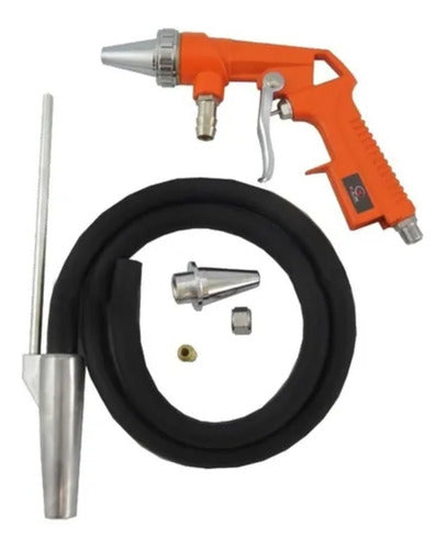 KLD Pneumatic Sandblasting Gun with Nozzles and Hose 0