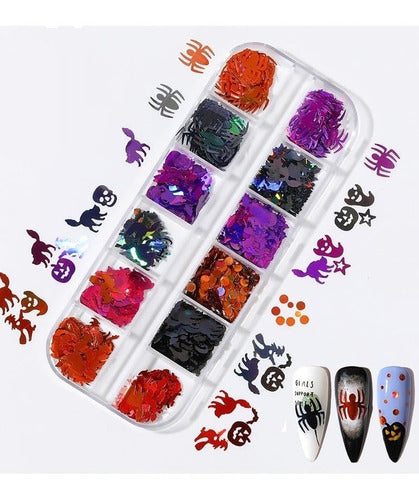 Halloween Decoration Nail Face Holographic Appliques 1