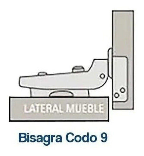 Bisagra Casoleta 2 Unidades 35mm Codo 9 Para Mueble 1