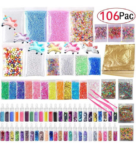 Gongyihong Kit Para Slime: Glitter, Beads, Tools, Strass 0