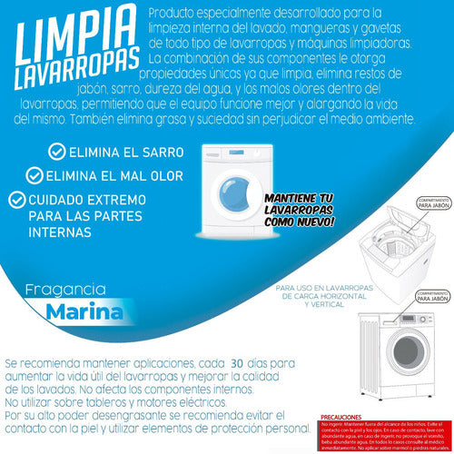 Refrioil Limpia Lavarropa 800ml Quita Sarro Mal Olor Mariana 3