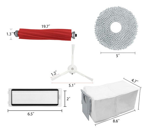 Kit De Accesorios Compatible Con La Aspiradora Robtic Roboro 1