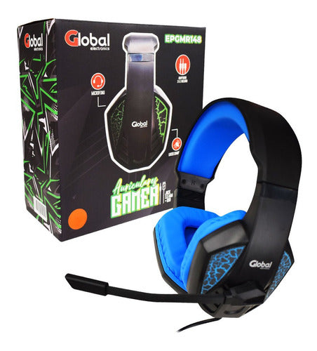 Global Electronics Stereo Gaming Headset with Microphone and Lights EPGMR148 Blue 0