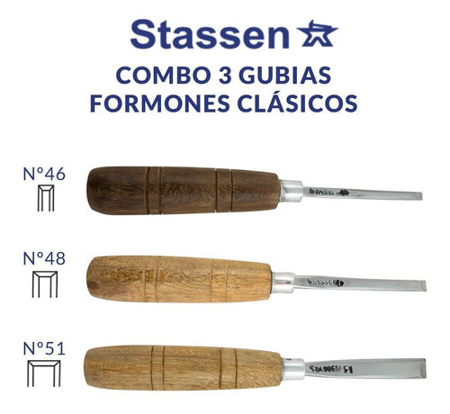 Stassen 3 Professional Chisels Set Series 2500 0