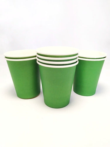 Pack of 8 Green Polypaper Cups by Otero Cotillon Juanalalo 0