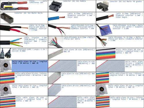 Cable Plano 10 Vias 30 Metros Flat Hilos Pines Conductores-p 1