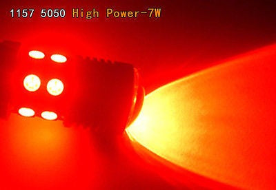 High Power 7W Bay15d 1157 7528 2057 Red LED Car Bulbs 2