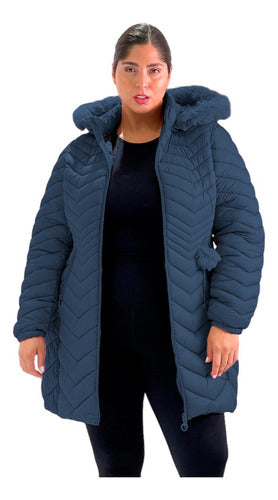 Women's Plus Size Long Jacket Hooded Warm Waterproof 0