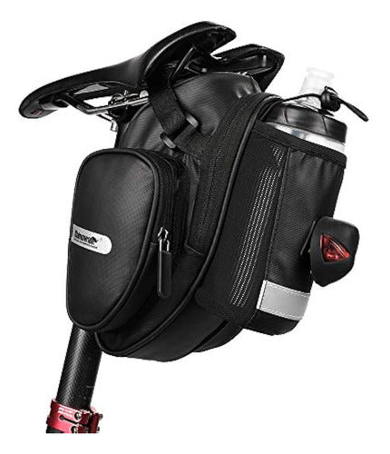 Rhinowalk Bicycle Saddle Bag with Water Bottle Pocket 0