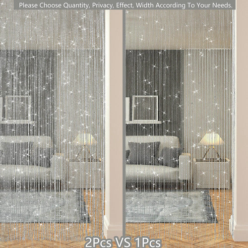 Transcosy 2 String Curtains for Living Room, Bedroom, Door 1