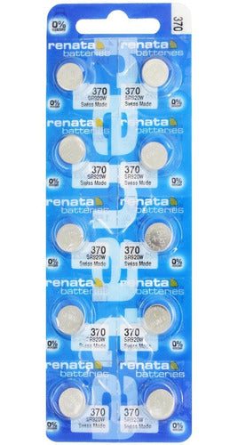 Renata 370 SR920W Button Batteries - Original Swiss Pack of 10 0