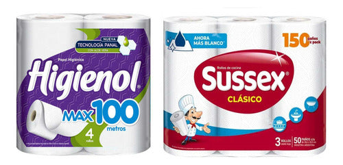 Papel Higiénico Higienol Max 100 + Rollo De Cocina Sussex 0