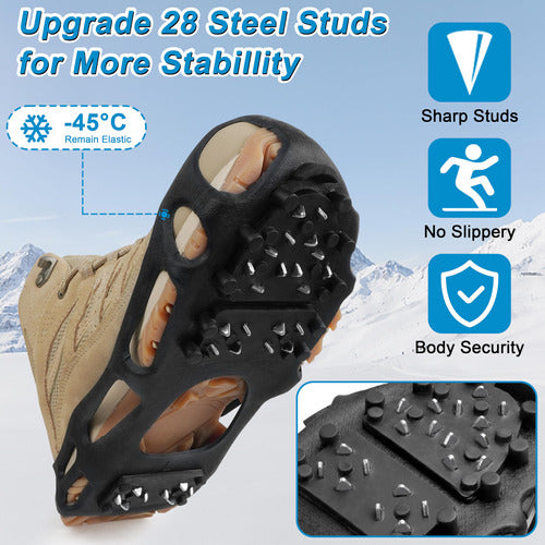 Crampones Zapatos Antideslizantes Para Nieve 28 Dientes-m 1