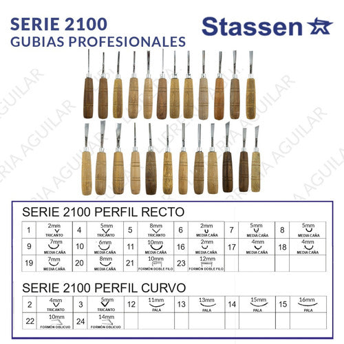 Professional Chisels and Gouges Stassen Professional Line Series 2100 No.12 2