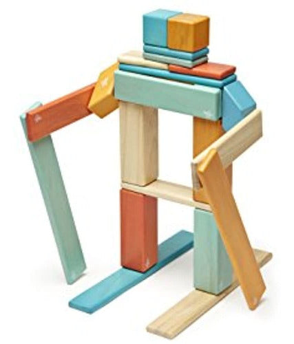 Tegu Wooden Magnetic Blocks Set - 24 Pieces Sunset 1