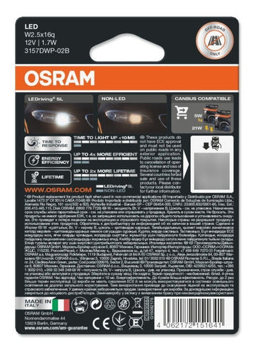 Pair of OSRAM LEDriving SL T20 W27/7W 3157 LED Replacement Bulbs 1