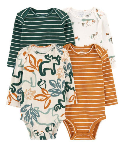 Carter's Pack of 4 Baby Boy Bodysuits Various Original Designs 6