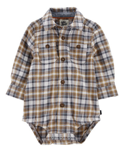 OshKosh Body De Algodón, Tipo Camisa, Diseño A Cuadros 0