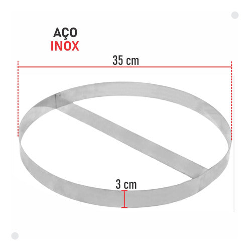 Aro Separador Sabores Pizza Esfiha Bolo 2 Divisórias 35 E 40 1