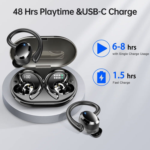 Auriculares Inalmbricos, Auriculares Bluetooth 5.3 Con Ganch 4