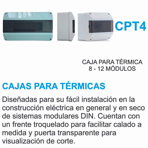 Tablero Eléctrico Para Térmica 8 A 12 Modulos Starbox 4