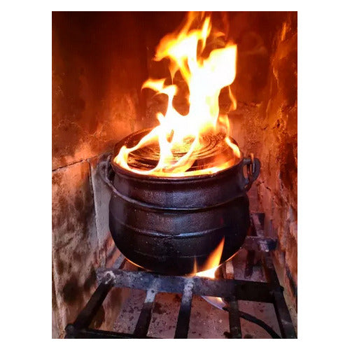 Cast Iron Three-Legged Cauldron Pot with Lid 10L - Cast Iron Fire Pit 7
