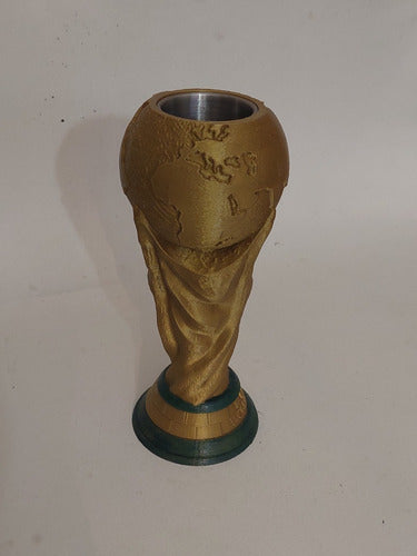 World Cup Metal Interior Mate Cup + Straw - Mate Copa Del Mundo Interiro Metalico + Bombilla